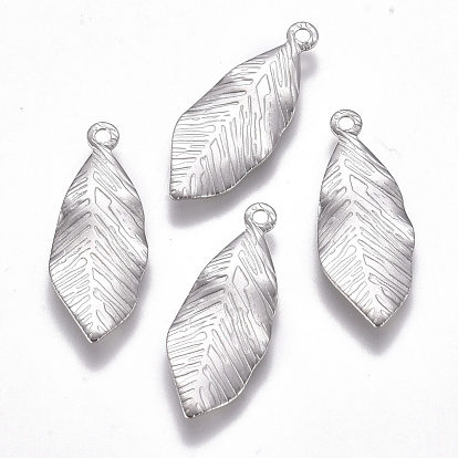 Pendentifs en acier inoxydable, feuille