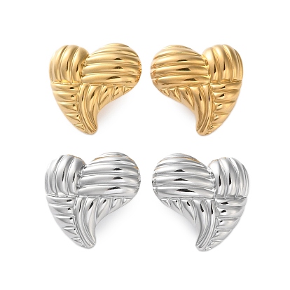 304 серьги-гвоздики из нержавеющей стали для женщин, сердце