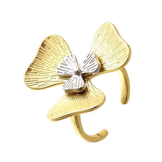 Латунные кольца-манжеты для женщин, цветок, стойки покрытие, долговечный, без свинца и без кадмия