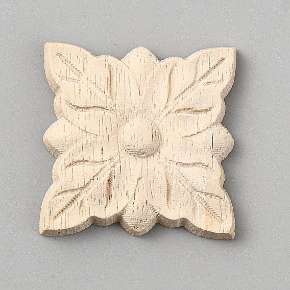 Аппликация из резных деревянных листьев, неокрашенная накладка мебель украшения дома