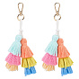 2 pièces de pendentifs en macramé faits main avec du fil de nylon, fermoirs en alliage breloques pour ornements de sac ou de porte-clés