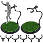 2 Bags Imitation Grass Adjustable Plastic Action Figure Displays, Flat Round