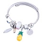 Metal Water Drop Pineapple Multi-Element Pendant Bracelet for Fashionable Women
