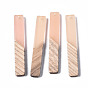 Transparent Resin & Wood Big Pendants, Two Tone, Rectangle