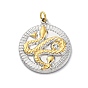 304 из нержавеющей стали Кристалл Rhinestone подвески, с целью перехода в кольце, плоская круглая с подвеской в виде змеи, ионное покрытие (ip)