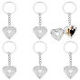 6шт 316 брелок с фотографией из нержавеющей стали, с железными разрезными брелоками, сердце