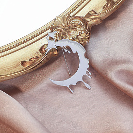 Personalized creative star moon brooch female stainless steel fashion simple anti-light pin decorative corsage