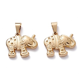 304 Stainless Steel Pendant Rhinestone Settings, Elephant