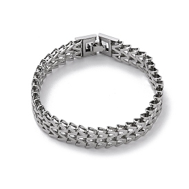 304 Stainless Steel W Link Chain Bracelets for Women Men
