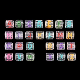 Европейский бусы акриловые, бусины с большим отверстием, кубические