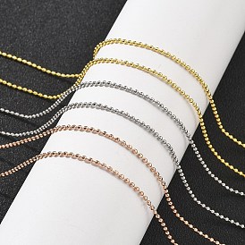 Ожерелья из латунных граненых шариков для женщин, 304 из нержавеющей стали застежкой омар, стойки покрытие, без свинца и без кадмия, долговечный