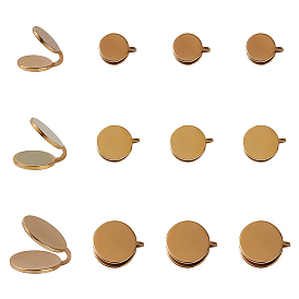 12Pcs 3 Styles 304 Stainless Steel Cuff Earrings, Flat Round