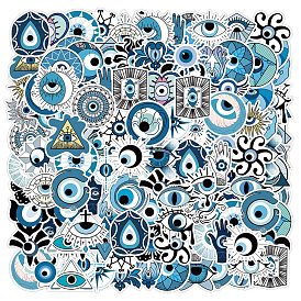 50Pcs Evil Eye Theme Plastic Self Adhesive Decorative Stickers, Waterproof Decals for DIY Scrapbooking, Notebook