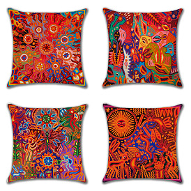 Mexican Style Linen Pillow Cover for Car and Sofa Cushion