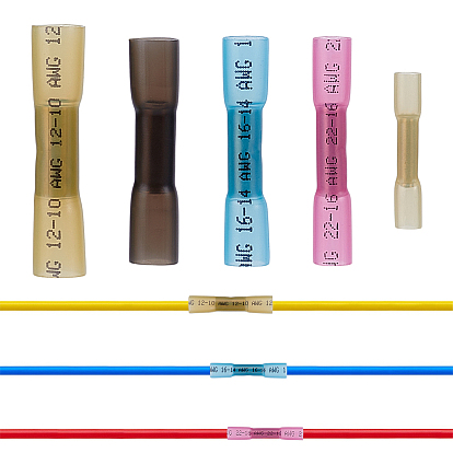 160шт. 5 цвета BHT медные водонепроницаемые электрические клеммы для соединения проводов, полиэтиленовые термоусадочные соединители проводов