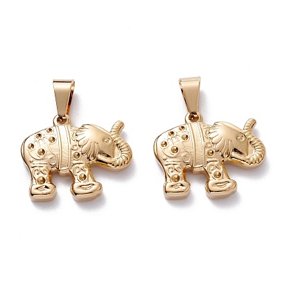 304 Stainless Steel Pendant Rhinestone Settings, Elephant