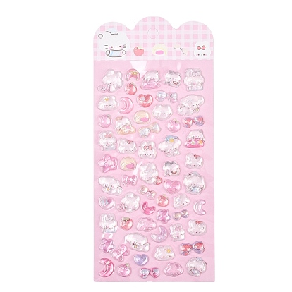 3Наклейки из ПВХ с изображениями животных, мультфильм наклейки, с эпоксидной смолой