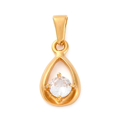 304 подвески из нержавеющей стали, с кубического циркония, капля