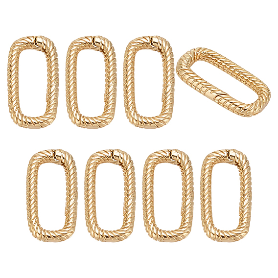 8шт. латунные пружинные кольца-затворы, без кадмия, без никеля и без свинца, витых овальных