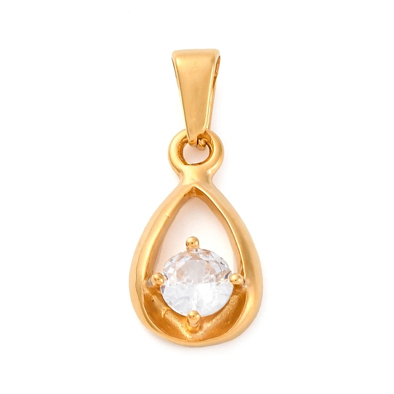 304 подвески из нержавеющей стали, с кубического циркония, капля