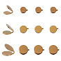 12Pcs 3 Styles 304 Stainless Steel Cuff Earrings, Flat Round