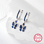 Butterfly Rhodium Plated 925 Sterling Silver Micro Pave Cubic Zirconia Dangle Hoop Earrings, with S925 Stamp