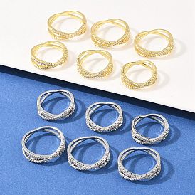 Латунные микро проложить пальцев кольца кубического циркония, крест крест кольца