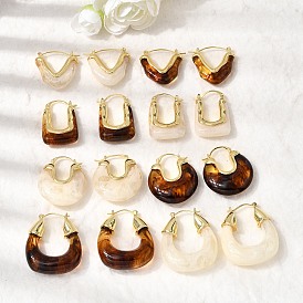 Серьги-кольца из латунной смолы, долговечный, без кадмия и без свинца, золотые