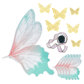 Пластиковая подарочная цветочная упаковочная бумага для букетов, крылья, с отделкой из нейлонового кружева