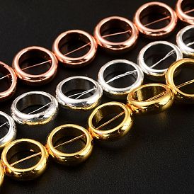 Non-magnetic Synthetic Hematite Beads Strands, Galvanic Plating(Color Retention for 1 Year), Ring
