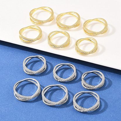 Латунные микро проложить пальцев кольца кубического циркония, крест крест кольца