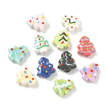 Фарфоровые бусины ручной работы, рождественская елка, пастельный фарфор