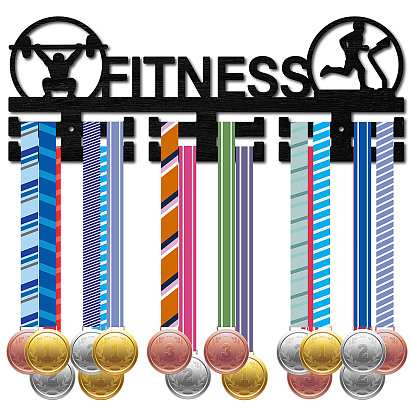 Вешалка для медалей из модного дерева, 2 линейная настенная стойка, с винтами и дюбелем