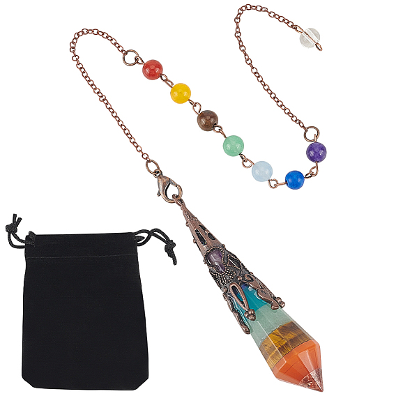 1pc натуральный чакра драгоценный камень лозоходные маятники, с латунной фурнитурой , пуля