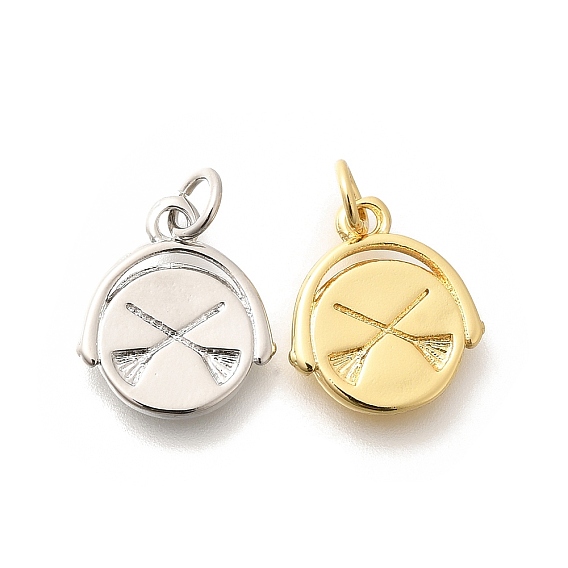 Латунные подвески, с целью перехода в кольце, долговечный, без свинца и без кадмия, плоские круглые прелести