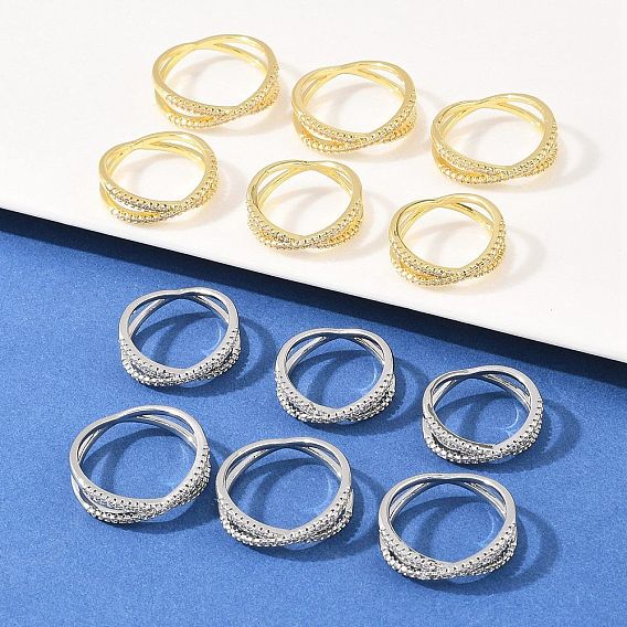 Латунные микро проложить пальцев кольца кубического циркония, крест крест кольца