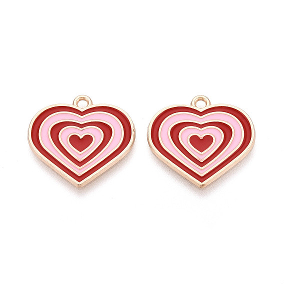 Подвески из эмали и сплава, сердце прелести, золотые