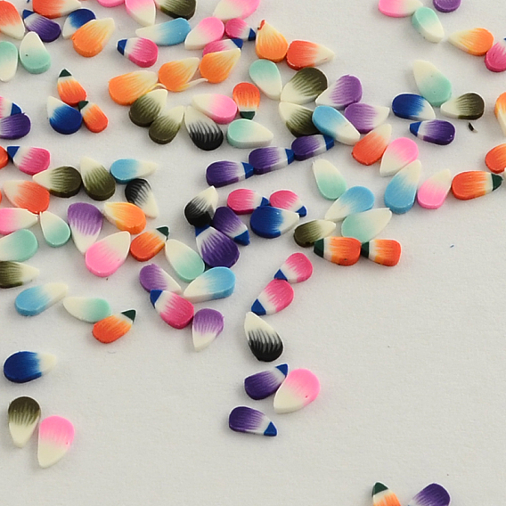 Handmade Polymer Clay Nail Art Decoration Accessories, Petal, 3~5x2~3x1~2mm