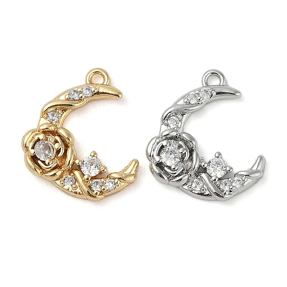 Латунные микро проложить кубического циркония подвески, без кадмия, без никеля и без свинца, Луна прелести