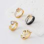 304 Stainless Steel Rhinestone Finger Rings for Couple, Belt Buckle