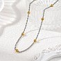 Duo Tone 304 Stainless Steel Round Ball Rope Chain Necklaces