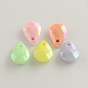 AB Color Plated Acrylic Charms, Faceted Teardrop