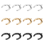 12Pcs 3 Colors 304 Stainless Steel Pendants, Double Horn/Crescent Moon