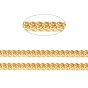 Brass Twisted Chains, Curb Chains, Unwelded, with Spool, Lead Free & Cadmium Free, about 301.83 Feet(92m)/roll
