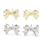 Rack Plating Brass Stud Earring, Cadmium Free & Lead Free, Long-Lasting Plated, Bowknot