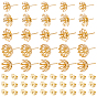 30Pcs 5 Style 304 Stainless Steel Ear Stud Findings, Earring Settings, with 30Pcs Ear Nuts, Flower