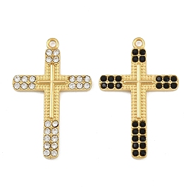 304 из нержавеющей стали горный хрусталь подвески, религия крест прелести, вакуумное покрытие pvd, реальный 18 k позолоченный