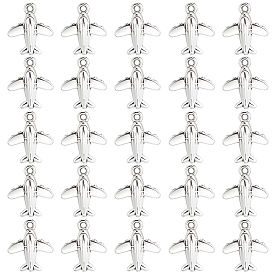100Pcs Tibetan Style Zinc Alloy Pendants, Airplane
