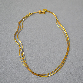 Collier détachable multicouche minimaliste avec fil d'or brillant délicat - élégant et stylé