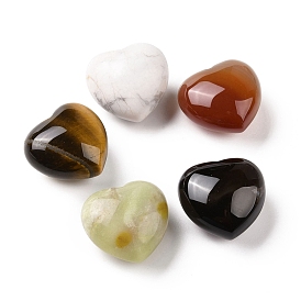 Natural Mixed GemStone, Heart Love Stone, Pocket Palm Stone for Reiki Balancing